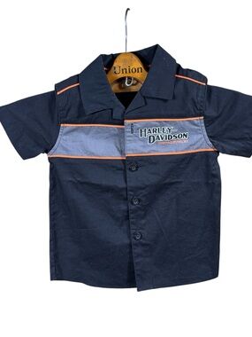 Harley Davidson Albuquerque Boy’s/ Unisex Button Up Short Sleeve Shirt Size 3T